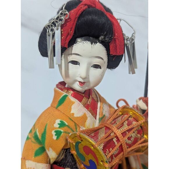 Vintage Japanese Geisha Doll With Fine Accessories Dolls 10" - Picture 4 of 8